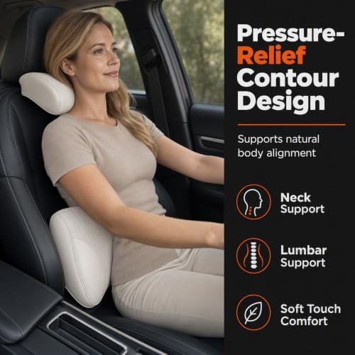 Car Neck Pillow for Commuting, Road Trips, Or Office Use, Soft & Comfy