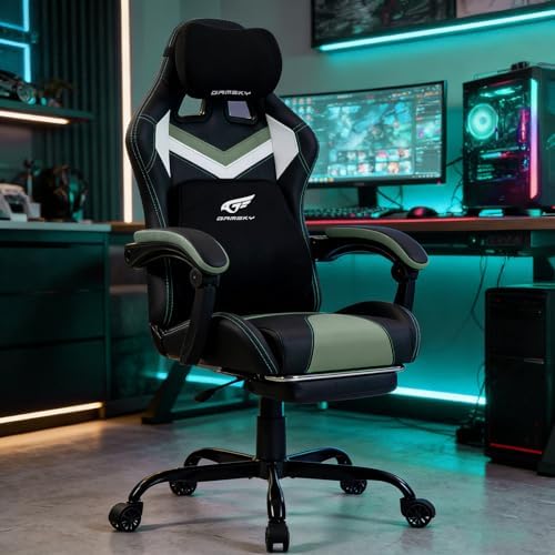 Ergonomic Gaming Chair for Adults, Black Green