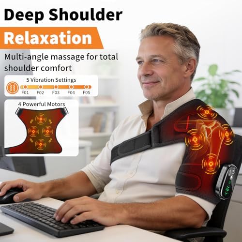 BAISEMAIN Shoulder Heating Pad with Massage for Rotator Cuff Relief
