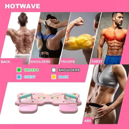 HOTWAVE Push Up Board, Portable Pushup Board & Plank Trainer, Push Up Bar