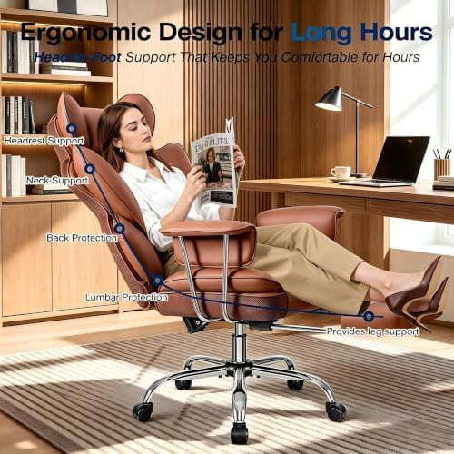 Big and Tall Office Chair, High Back Gaming Chair with Footrest