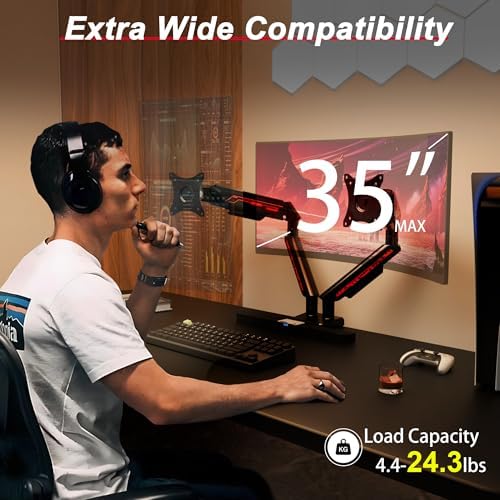 Fydeamer Dual Monitor Arm for 17-35" Screens up to 24.3lbs, Black