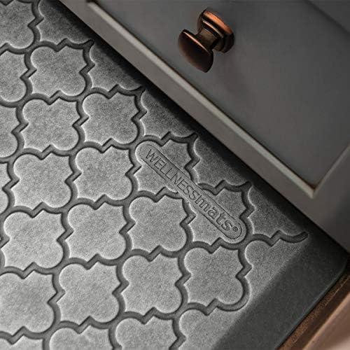 WellnessMats Trellis Collection Anti-Fatigue Floor Mat, Polyurethane – Ergonomic Support Pad for Home, Kitchen, Garage, Office Standing Desk – Water Resistant - Made in USA