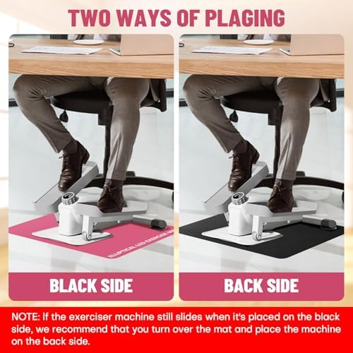 Under Desk Elliptical Mat - Non-Slip Exercise Equipment for Peloton Bike, Small Exercise Mat for Desk Workout Equipment