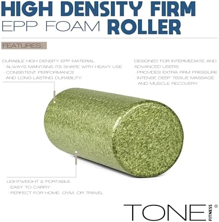 TONE Fitness Firm High-Density Foam Roller for Exercise, Massage & Recovery