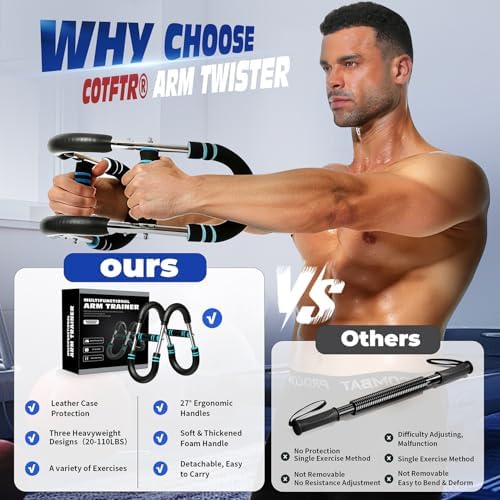 Twister Arm Trainer, Adjustable Chest Workout Equipment for Men & Women, Home Gym Strength Trainer, Muscle Builder & Strength Training for Arms, Chest