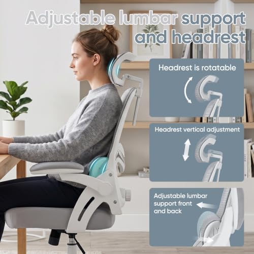 Ergonomic Office Chair 400 lbs Mesh Desk Chair with Headrest