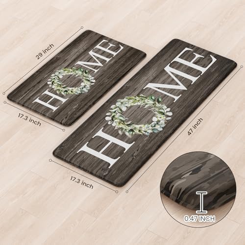 KIMODE Anti Fatigue Mats for Kitchen Floor Cushioned Standing Mat Sets of 2