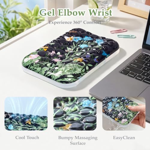Ospelelf Desk Elbow Rest Pad, Gel Arm Rest for Keyboard and Mouse, Bushes