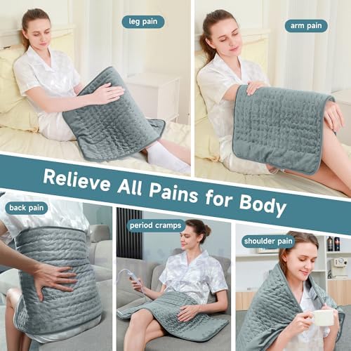 Heating Pad for Mom Christma s Birthday Gifts, 17"x33" Large Heating Pads for Back Pain Period Cramps Relief & Relax, Moist/Dry Heat Pad 6 Heat Levels, 4 Timer Auto Shut Off