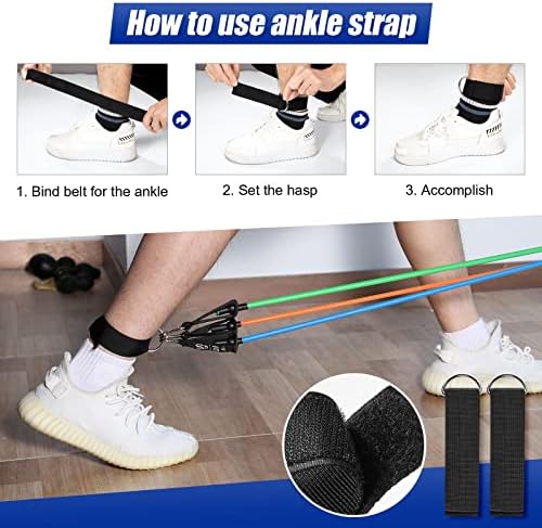 Resistance Bands Set, Himaly Exercise Bands Strength Training Fitness Bands Workout Elastic Bands with Legs Ankle Straps, Door Anchor, Handles & Carry Bag for Home Outdoor Workouts