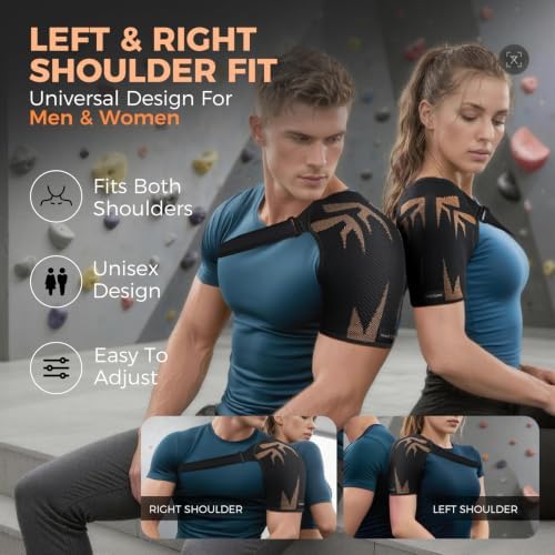 Rotator Cuff Shoulder Brace for Women & Men with Copper Fiber