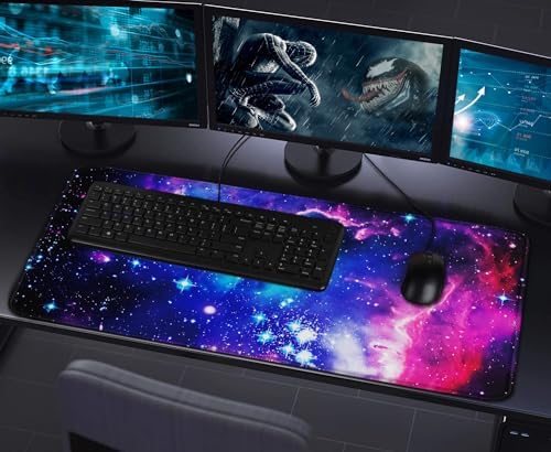 Large Extended Gaming Mouse Pad with Stitched Edges, Waterproof 31.5X15.7In
