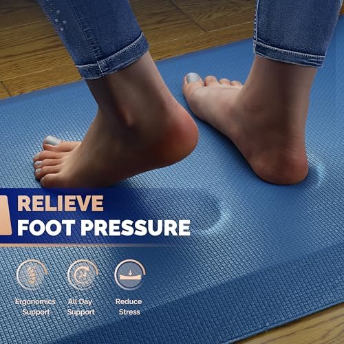 FEATOL Anti Fatigue Mat for Standing Desk & Kitchen Floor, 9/10 Extra Thick