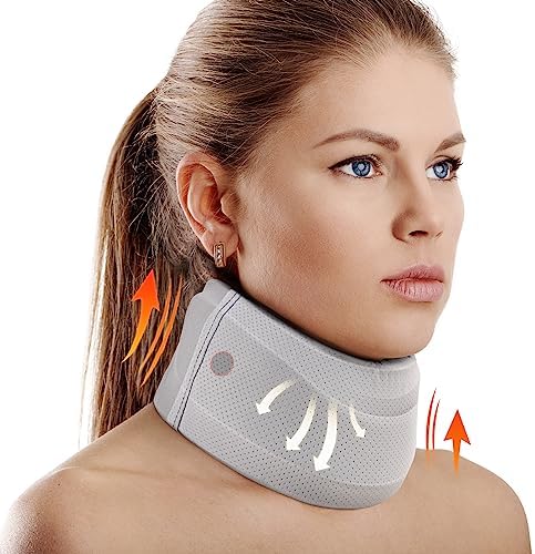 CozyHealth Neck Brace for Neck Pain and Support, Soft Neck Support Relieves Pain & Pressure in Spine for Women & Men, Wrap Align Stabilize Vertebrae Foam Cervical Collar for Sleeping (Grey, XS, 2.5" Middle Height)