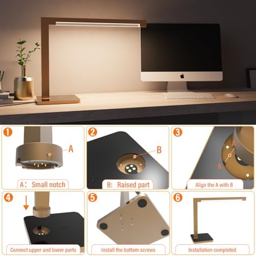 Aluminum LED Desk Lamp with Charging Station, 15W Tasking Light