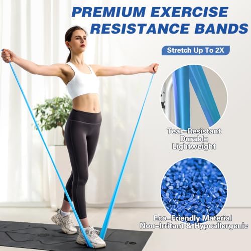 5 Pcs Resistance Bands for Working Out, Latex Free, Physical Therapy Bands, Exercise Bands Set for Stretching, Suitable for Rehab, Yoga,Pilates, Home Gym