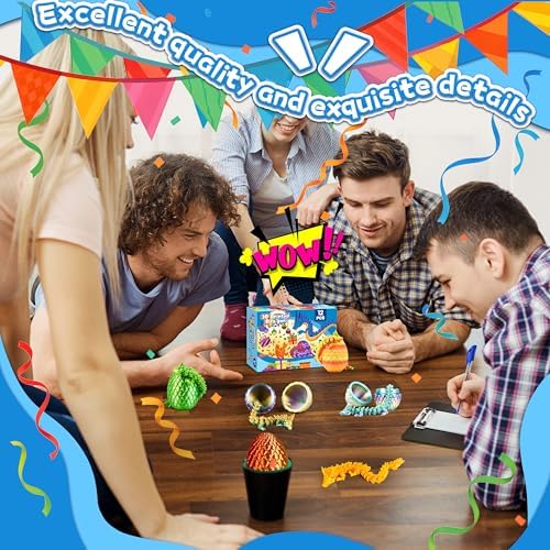12PCS 3D Printed Dragons with Eggs, Articulated Fidget Toys