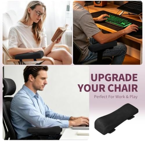Love&go Office Chair Armrest Pads, Gaming Chair Arm Rest Elbows Pillow (Black)