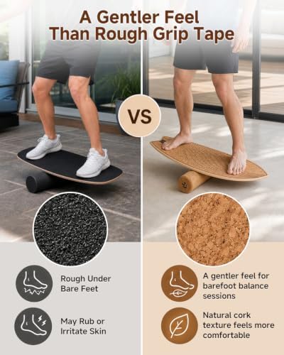 Rocalt Balance Board with Roller and Stand, Indoor Surf Trainer