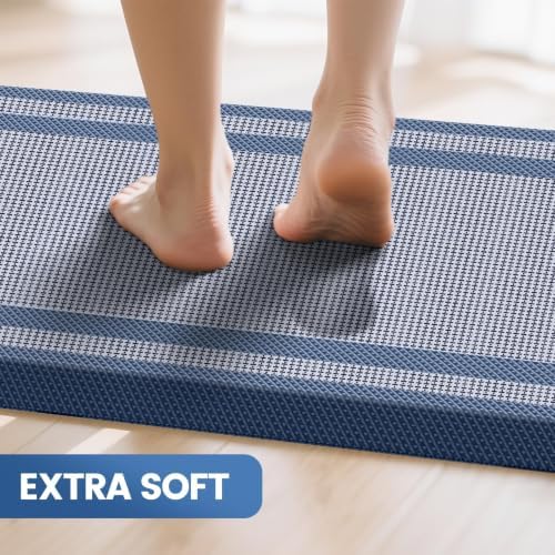 2PCS Kitchen Rugs Cushioned Anti-Fatigue Kitchen Mats Comfort Standing Mat