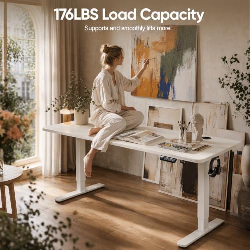 Monomi Large Electric Standing Desk 71“x31.5“ Height Adjustable,White