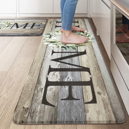 KIMODE Anti Fatigue Mats for Kitchen Floor Rugs Sets of 2 Cushioned