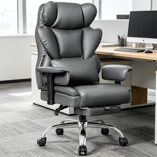 Big & Tall Office Chair 400 LBS with Lumbar Support & Footrest