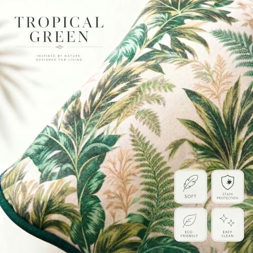 Efomao Watercolor Fabric Executive Office Chair Home Foot Rest, Green