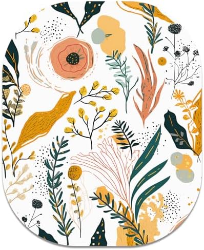 Small Mouse Pad, 6 x 7 Inch, Oval Mini Mouse Pad with Non-Slip Rubber Base for Laptop Wireless Mouse Keyboard Tray Mousepad, Pictorial Motifs