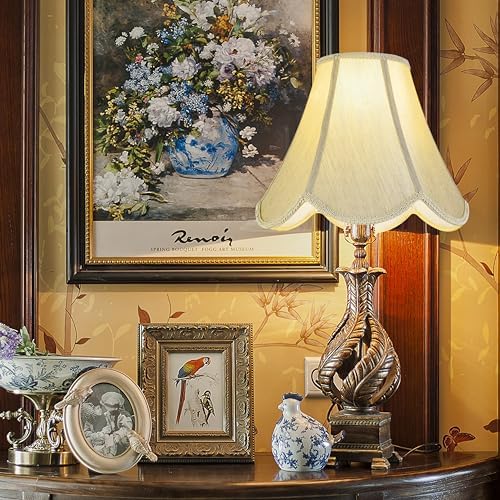 GO&SO Lamp Shades 1Pc,6" x 13" x 10.6",Scalloped Lamp Shade,Gold Petals