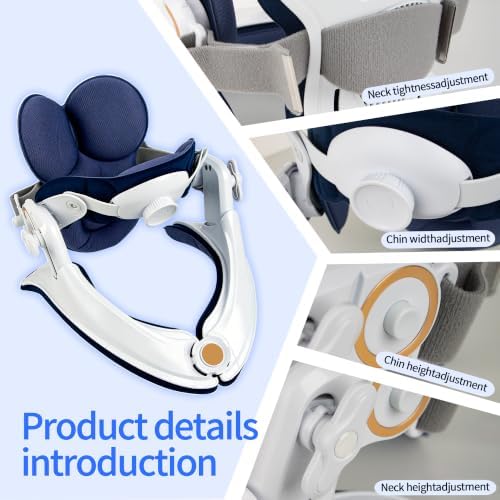 Neck Support Brace ＆Neck Stretcher，Adjustable Cervical Traction Corrector (White)