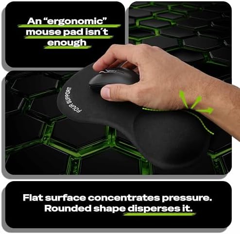 Ergonomic Gel Mouse Pad with Wrist Rest for Pressure-Relief – Orthopedic Style Wrist Support, Physiotherapist Brand 10.1L x 8.5W inches