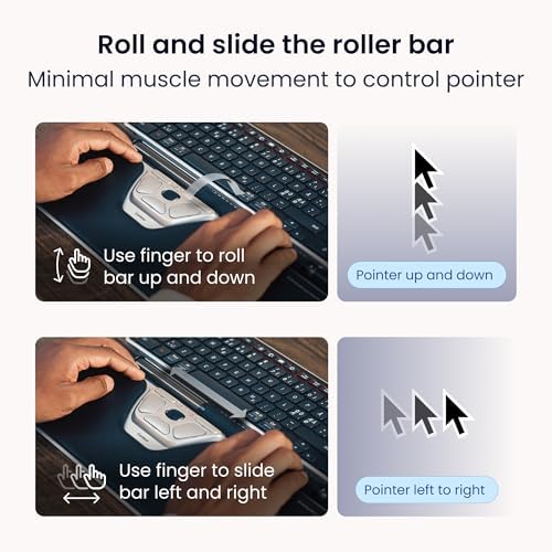 Contour RollerMouse Red Ergonomic Mouse for Shoulder Forearm Wrist Strain Relief for RSI Carpal Tunnel Centered Rollerbar 6 Customizable Buttons 10 Speed Settings Mac/PC Compatible - Wireless - Plus