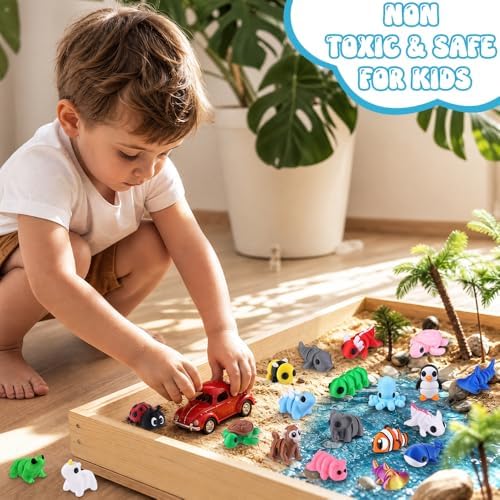 JOICEE 108Pcs Mini 3D Printed Animals Articulated Flexible Fidget Toys