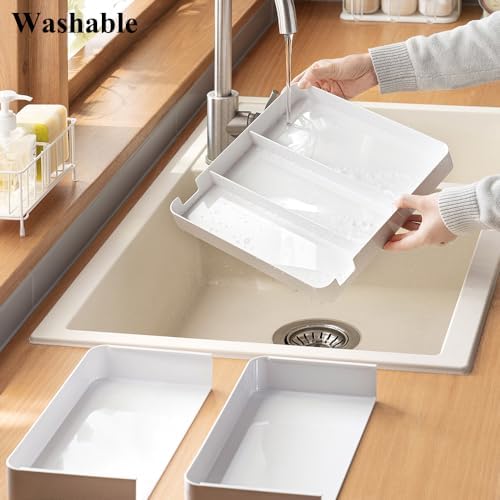 2 Pack Shallow Desk Drawer Organizer 1.73" Modular Expandable Tray
