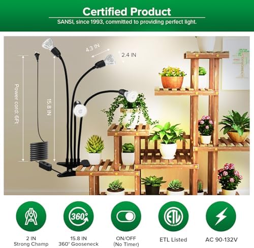 SANSI LED Grow Lights for Indoor Plants, 600W Full Spectrum Plant Light