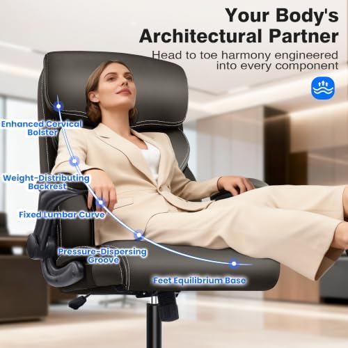 AreShark Leather Office Chair - Executive High Back Ergonomic Desk Chairs