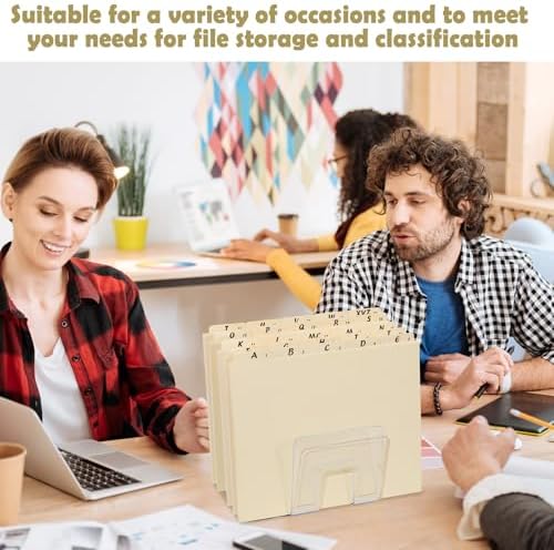 gisgfim 25 Alphabet File Guides, A‑Z Top‑Tab File Cabinet Dividers, Beige