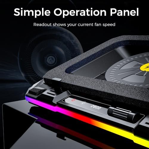 AICHESON Laptop Cooling Pad for 15-19 Inch Gaming Laptops, 2800 RPM Fan