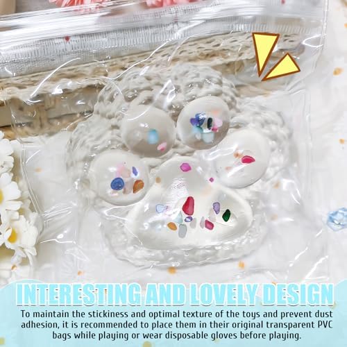 Big Taba Squishy Paw, 4.2in Clear Cat Paw Squeeze Toys, Sticky Squishy Toy