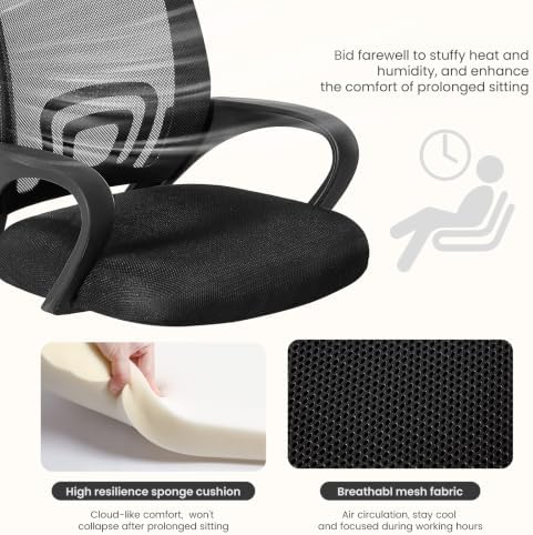 DUMOS Ergonomic Office Chair, Mid-Back Executive Desk Chair 2 Pack