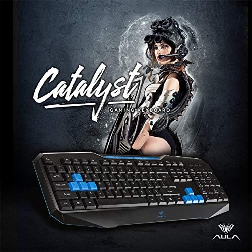 Beastron Catalyst Gaming Keyboard, Multimedia Keys Ergonomic Keyboard Swappable Gaming Keys, PC Computer Wired Gaming Keyboard