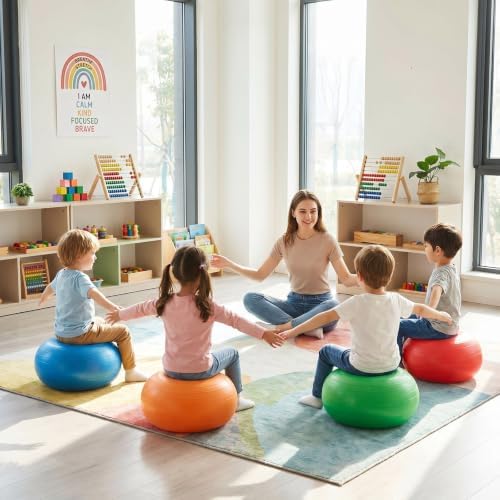 Lewtemi 4 Pcs Flexible Seating for Classroom Elementary 20'', Rainbow Color