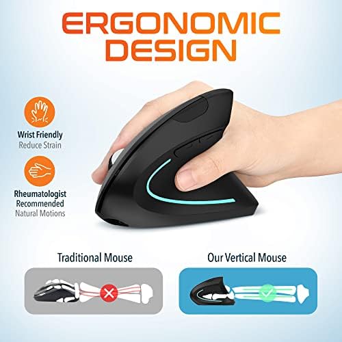 Delton Ergonomic Vertical Rechargeable Wireless Mouse