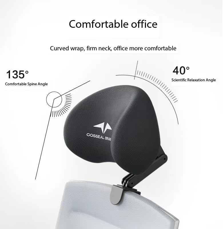 Memory Foam Headrest Attachment for Office Chair, Adjustable Lumbar Support Pillow, Elastic Sponge Head Pillow, Desk Chair Neck Support