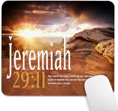Christian Jeremiah 29:11 Scripture Mouse Pad, Rock Sunset Desert Desk Mat