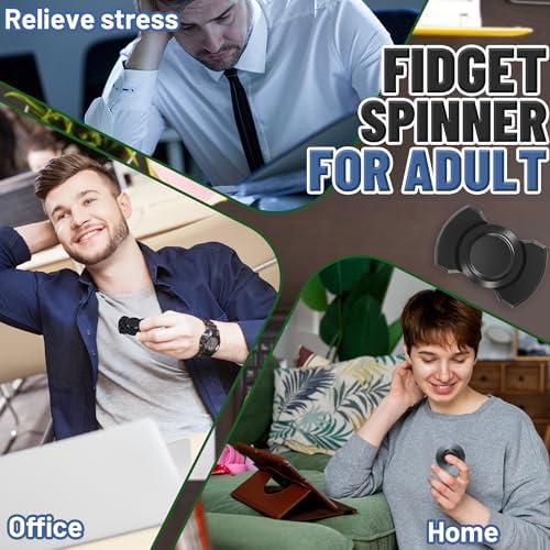 3-in-1 Fidget Spinner Toy for Adult Metal Slider Clicker Spinner Magnetic for Adult Men Office Desk Toy Stress Anxiety Relief ADHD Magnet EDC Cool Gadget Gifts for Teen Boy Easter Basket Stuffer