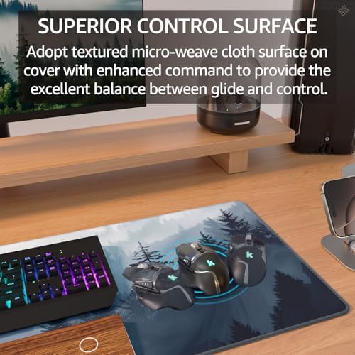 KTRIO Large Gaming Mouse Pad, Desk Mat, 31.5 x 11.8 in, Cloud Forest, XL
