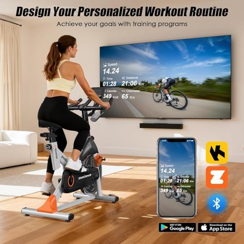 Stationary Exercise Bike for home, Magnetic Resistance, Silence & Smart App